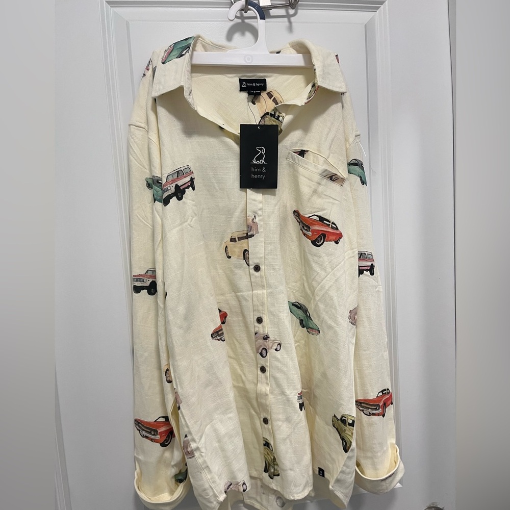 Him & Henry By Me And Henry London Men’s Truck Long Sleeved Button Up Large NWT